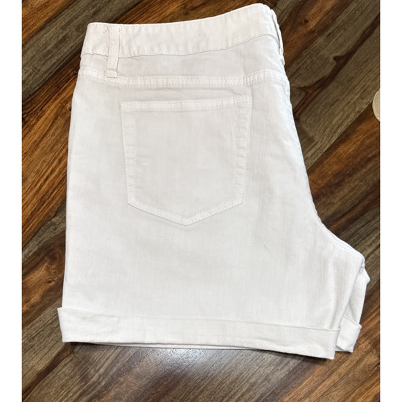 Tommy Hilfiger Shorts Womens 14 White Denim Rolled Cuff 4.5 Inch Inseam - Picture 13 of 16